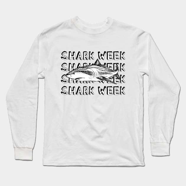 Shark Week Great White Long Sleeve T-Shirt by Designedby-E